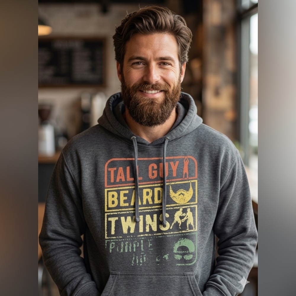 📦🏀 DUDE PERFECT Games Men or Women Hoodie “Tall Guy Beard” *DISCOUNTED SHIPPING*